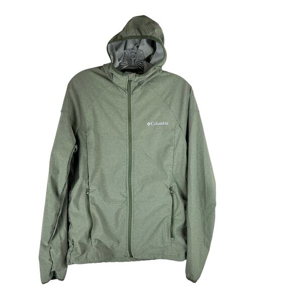 Columbia Men's Waterproof Softshell Jacket Size Small Green Hooded - Picture 1 of 7